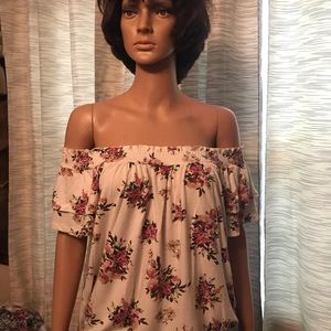 White shirt with pink flowers